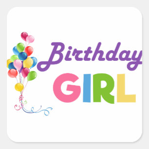 Birthday Girl Square Sticker