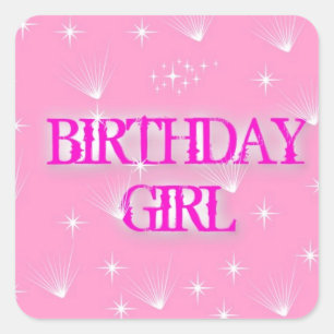 BIRTHDAY GIRL SQUARE STICKER