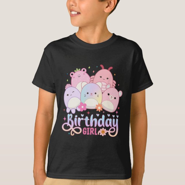 Birthday Girl Squish Squad Mallow Girls Cute Kids  T-Shirt (Front)