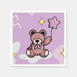 Birthday Girl Teddy Bear Napkin