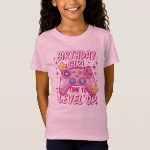 Birthday girl time to level up Gamer girl console T-Shirt