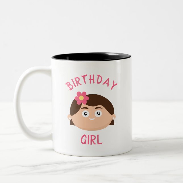 Birthday Girl Two-Tone Coffee Mug (Left)