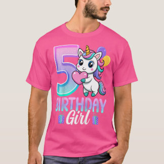 Birthday Girl Unicorn 5 Years Old 5Th Birthday Par T-Shirt