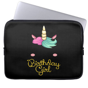 Birthday Girl Unicorn Laptop Sleeve