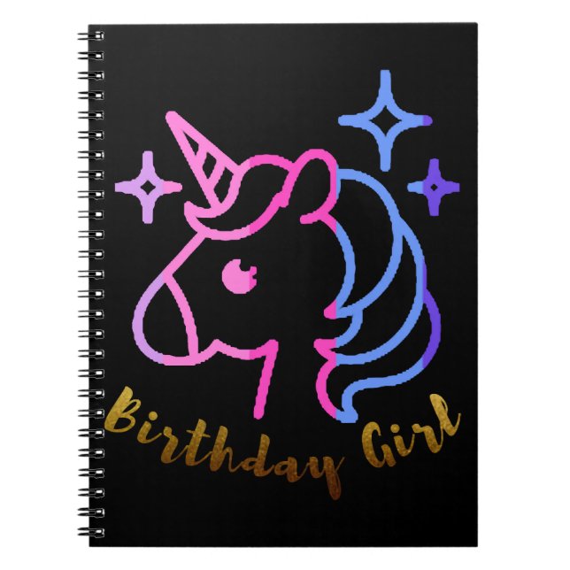 Birthday Girl unicorn unicorn unicorn gift Notebook (Front)