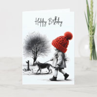 Birthday Girl Walking Her Dog