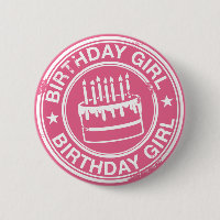 Birthday Girl -white rubber stamp effect-