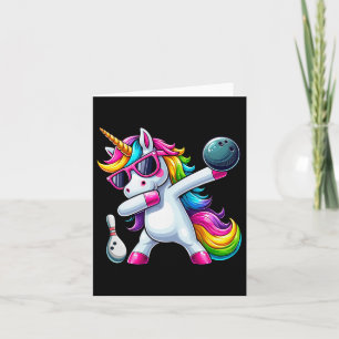 Birthday Girls Funny Dabbing Bowling Unicorn Dab G Card