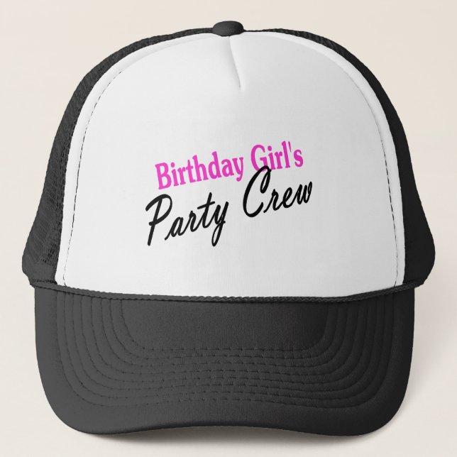 Birthday Girls Party Crew Trucker Hat (Front)