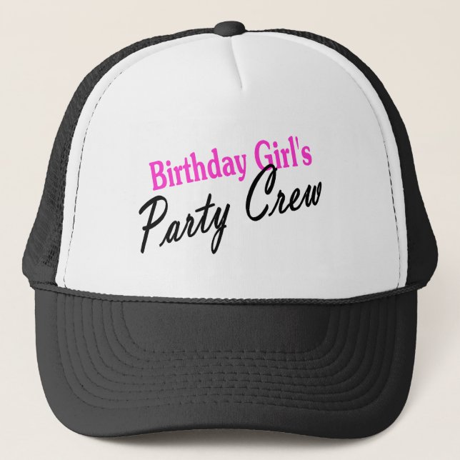 Birthday Girls Party Crew Trucker Hat (Front)