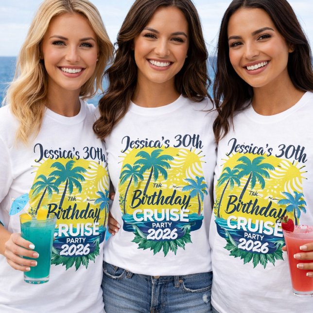 Birthday Girls Party Custom Cruise Summer Vacation T-Shirt (Creator Uploaded)