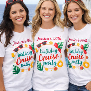 Birthday Girls Party Custom Cruise Summer Vacation T-Shirt