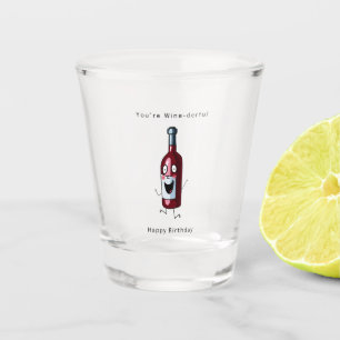 Birthday glass, wine themed shot glass