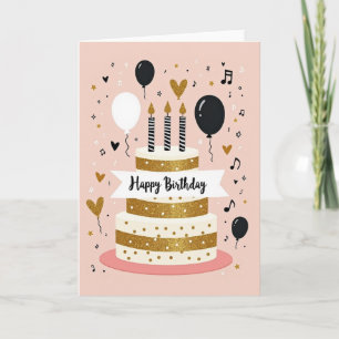 Birthday Glitter Cake Card