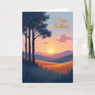 Birthday Glow Trees Card