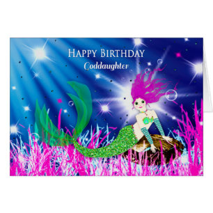 Birthday, Goddaughter, Mermaid in the deep sea