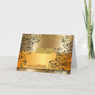 Birthday gold 35 card