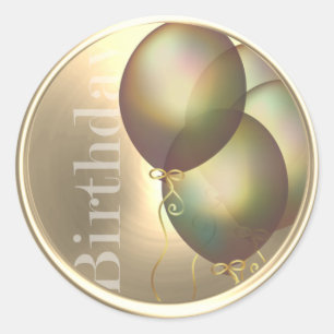 Birthday Gold Iridescent Balloons Envelope Seal