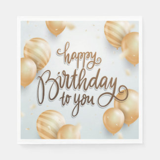 Birthday Gold Napkin