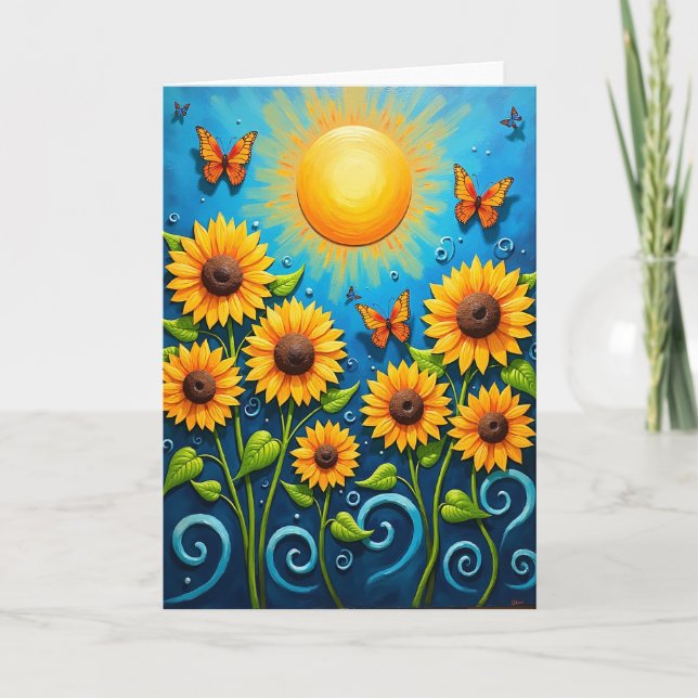 Birthday Golden Bloom Card (Front)