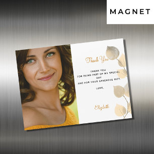 Birthday golden eucalyptus gold thank you magnet