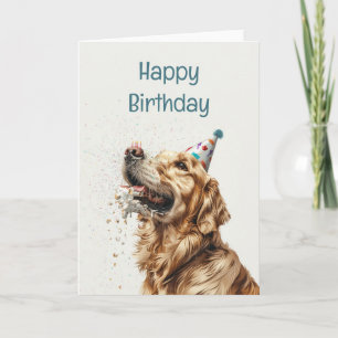 Birthday Golden Retriever Dog Card