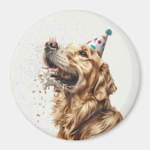 Birthday Golden Retriever Dog Magnet