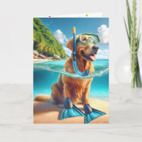 Birthday Golden Retriever Scuba Diver