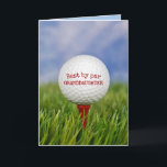 Birthday Golf Ball On Tee For Granddaughter Card<br><div class="desc">Close-up of golf ball on red tee in green grass for Granddaughter's birthday.
All text can be edited.</div>