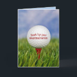Birthday Golf Ball On Tee For Granddaughter Card<br><div class="desc">Close-up of golf ball on red tee in green grass for Granddaughter's birthday.
All text can be edited.</div>