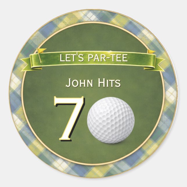  Birthday Golf / Golfing / Golfer Theme Classic Round Sticker (Front)