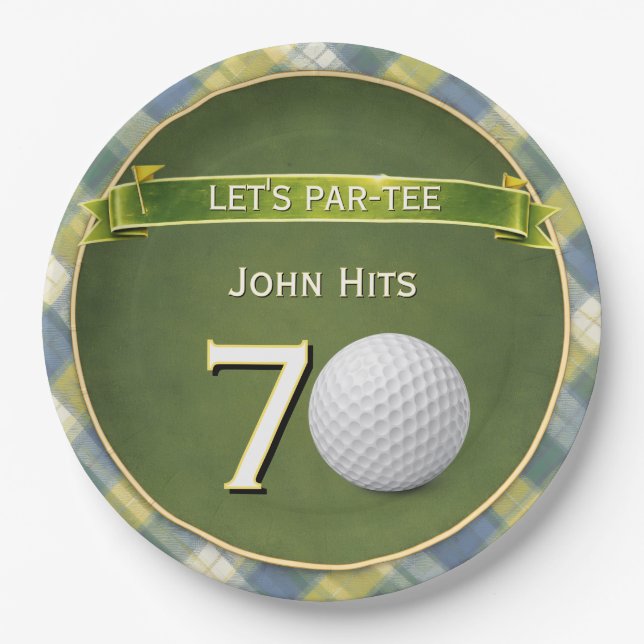  Birthday Golf / Golfing / Golfer Theme Paper Plate (Front)