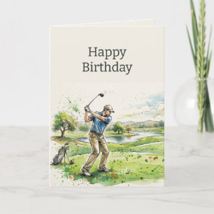 Birthday Golf Par-tee Greetings Card