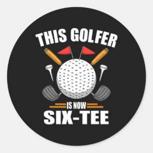 Birthday Golf Shirts For Men 60th Year Old Golfer  Classic Round Sticker