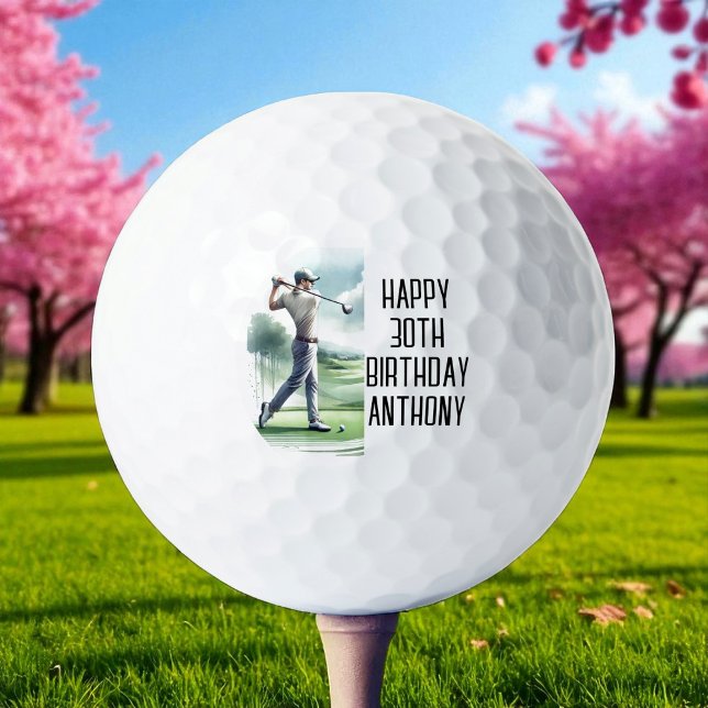 Birthday Golfer Funny 30th happy Dad Golf Balls (Creator Uploaded)