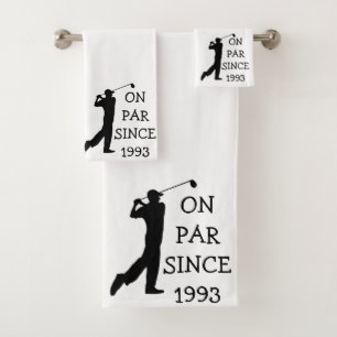 Birthday Golfer Funny 30th happy Dad Par Bath Towel Set