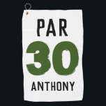 Birthday Golfer Funny 30th happy son Par Golf Towel<br><div class="desc">Par 30. Funny 30th birthday quote golf towel. Perfect for son,  friend,  husband,  brother. Golfer gift idea. You can personalise the year and name.</div>