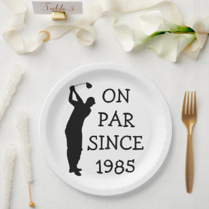 Birthday Golfer Funny 40th happy Dad Par Paper Plate