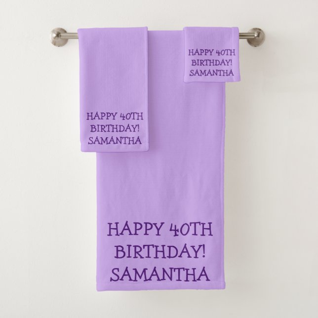 Birthday Golfer Funny 40th happy Mum  Bath Towel Set (Insitu)