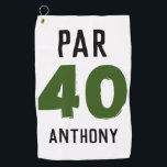 Birthday Golfer Funny 40th happy son Par Golf Towel<br><div class="desc">Par 40. Funny 40th birthday quote golf towel. Perfect for son,  friend,  husband,  brother. Golfer gift idea. You can personalise the year and name.</div>