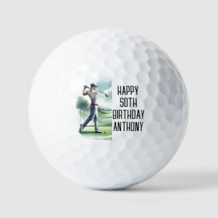 Birthday Golfer Funny 50th happy Dad Golf Balls