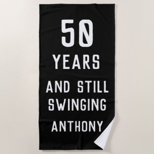 Birthday Golfer Funny 50th happy Dad Par Beach Towel