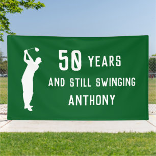 Birthday Golfer Funny 50th happy Dad Par Sports Banner