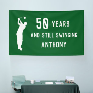 Birthday Golfer Funny 50th happy Dad Par Sports Banner