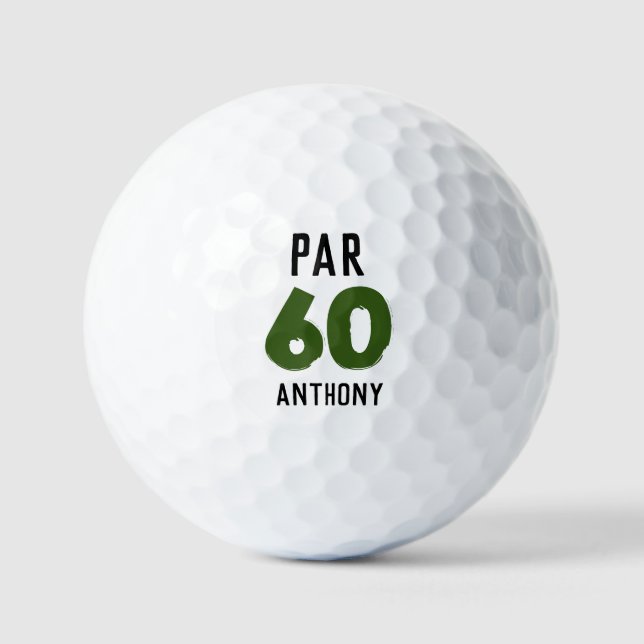 Birthday Golfer Funny 60th happy Dad Par Golf Balls (Front)
