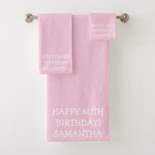 Birthday Golfer Funny 60th happy Mum  Bath Towel Set