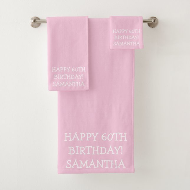 Birthday Golfer Funny 60th happy Mum  Bath Towel Set (Insitu)