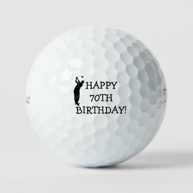 Birthday Golfer Funny 70th happy Dad Golf Balls (Front)