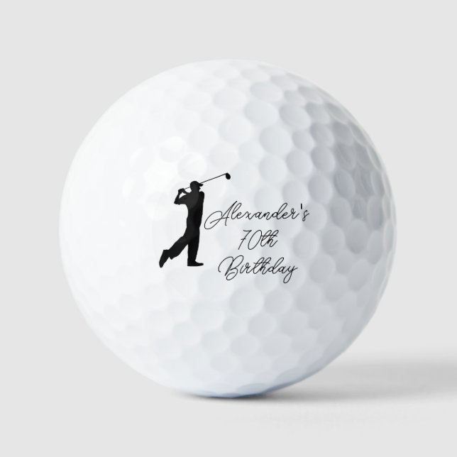 Birthday Golfer Funny 70th happy Dad Golf Balls (Front)