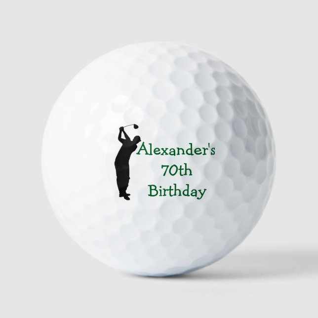Birthday Golfer Funny 70th happy Dad Golf Balls (Front)